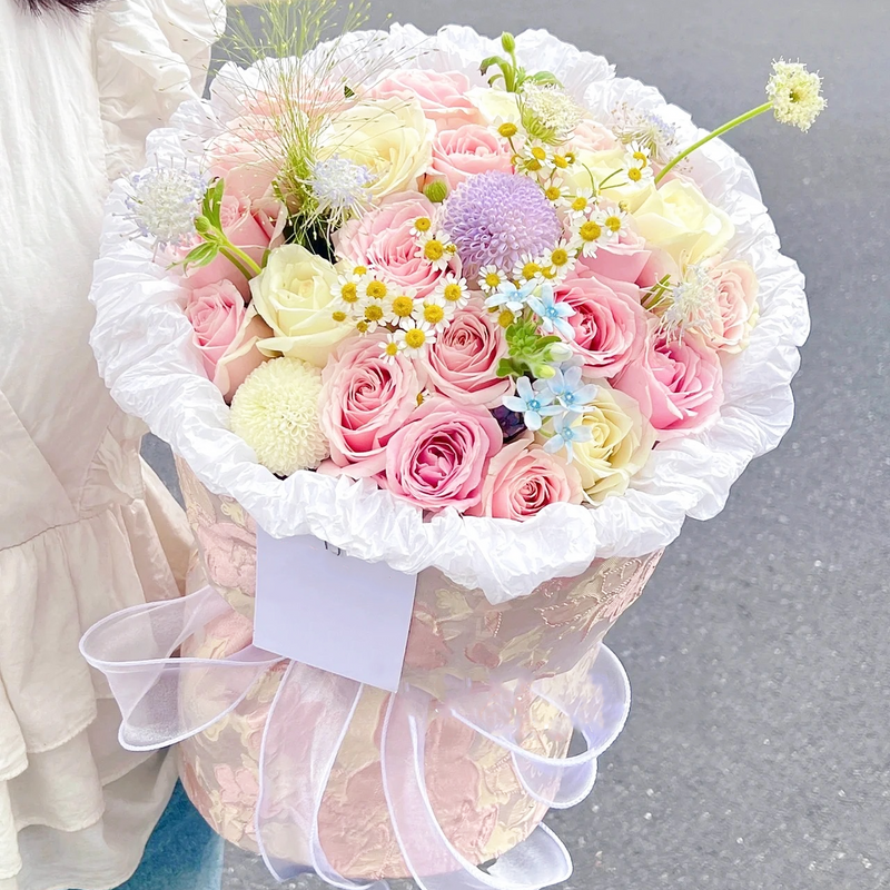 Bright Pink Colour Roses Flowers