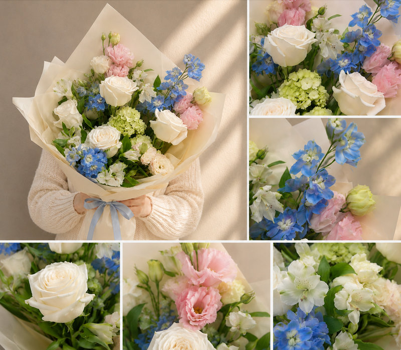 Disigner Soft Pastel Elegance Bouquet | Melbourne Flower Delivery