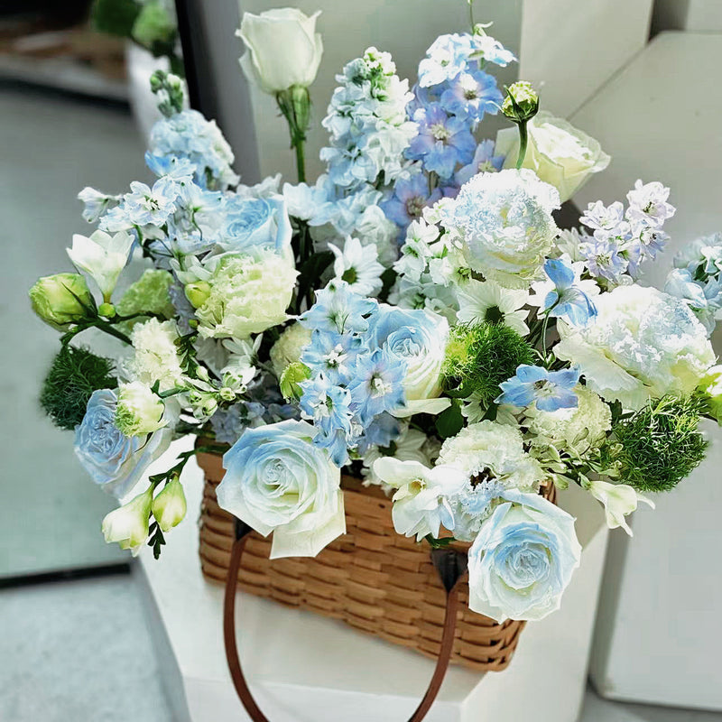 Carnegie florist basket flower arrangement