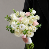 Blush Pink & White Rose Wedding Bridal Bouquet Melbourne