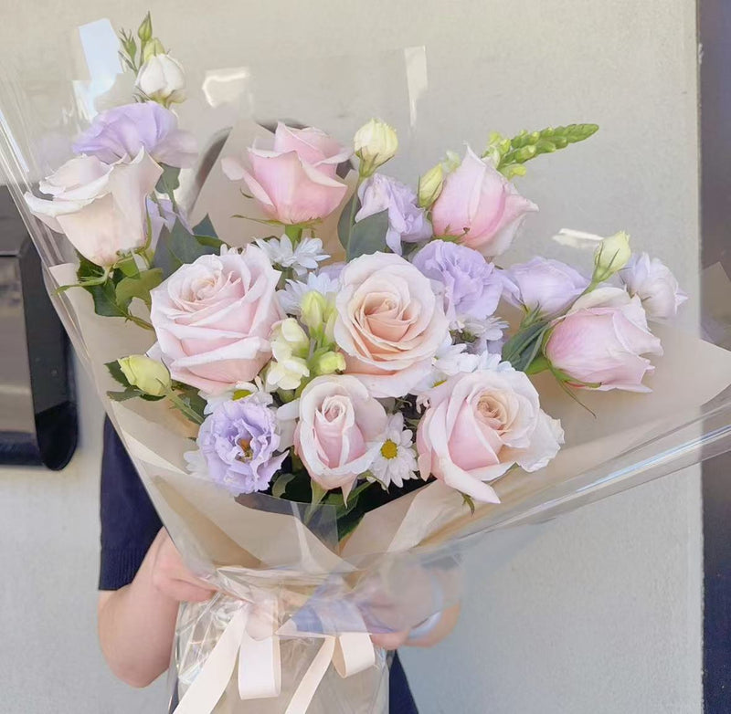 Carnegie Florist in Melbourne pink+ purple flowers bouquet