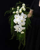 White Orchid Cascade Bridal Bouquet Melbourne | Omeo Flowers