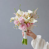 Blush Calla Lily Bridal Bouquet Elegant Pink &amp; White Wedding Bouquet in Melbourne